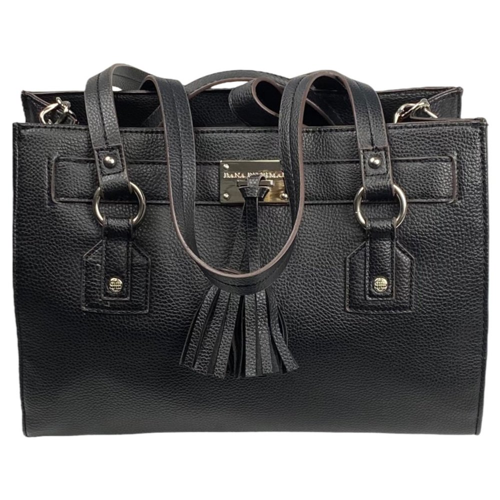 Dana Buchman Vegan Black Leather Shoulder Bag Satchel
